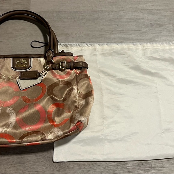 Coach Madison Metallica Op Art Carryall Leather Signature Shoulder Bag - Picture 3 of 10